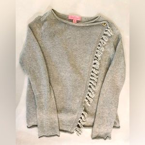 Lilly Pulitzer Girls knit cardigan Sweater with silver sparkles